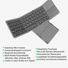 FlexType Mini Bluetooth Keyboard Portable Power Typing 