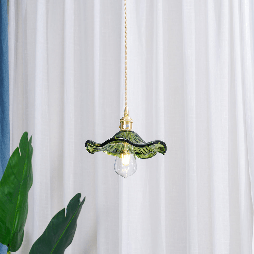 Floral Glass Pendant Light – Elegant Flower Design LED Hanging Light for Kitchen and Living Room Ambience 