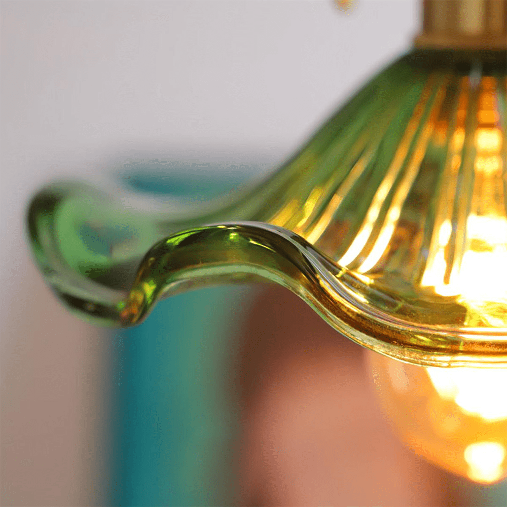 Floral Glass Pendant Light – Elegant Flower Design LED Hanging Light for Kitchen and Living Room Ambience 