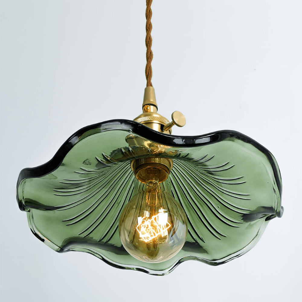 Floral Glass Pendant Light – Elegant Flower Design LED Hanging Light for Kitchen and Living Room Ambience 
