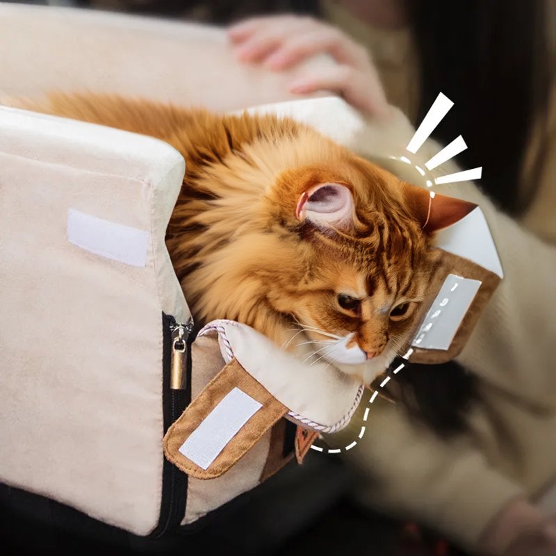 Foldable Pet Car Seat for Small Pets with Secure Console Fit 