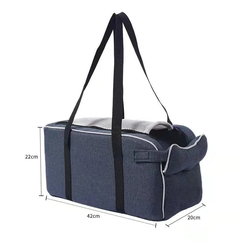 Foldable Pet Car Seat for Small Pets with Secure Console Fit 