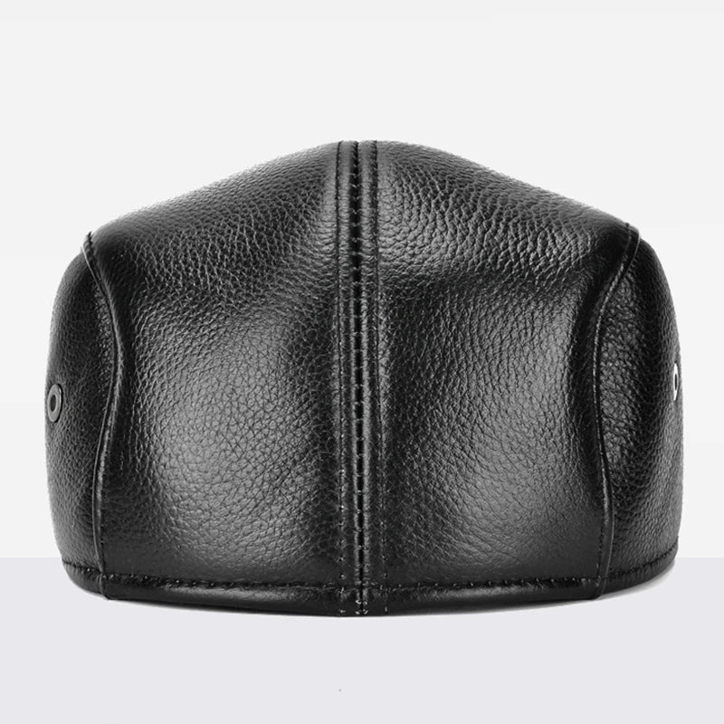 Fredo Leather Flat Cap 