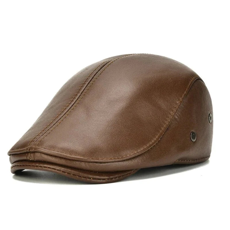 Fredo Leather Flat Cap 
