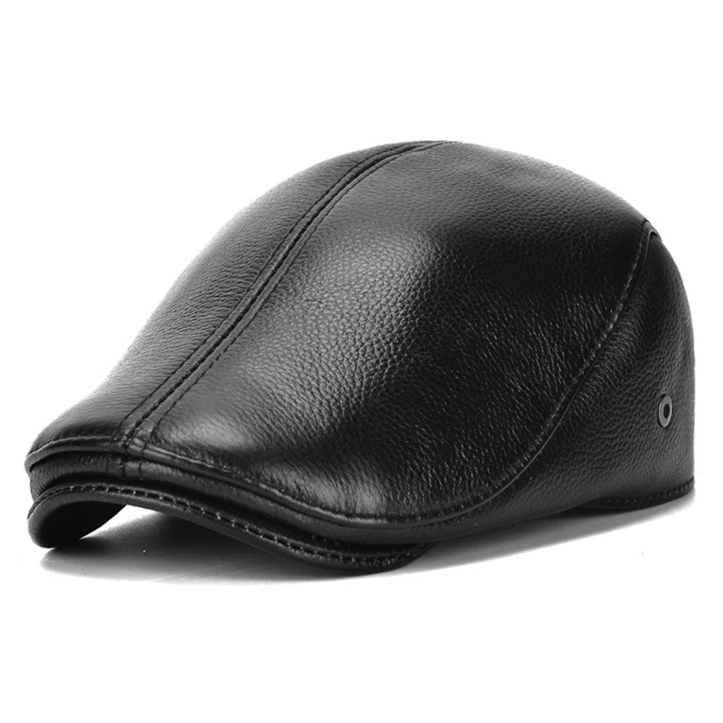 Fredo Leather Flat Cap 