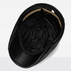 Fredo Leather Flat Cap 