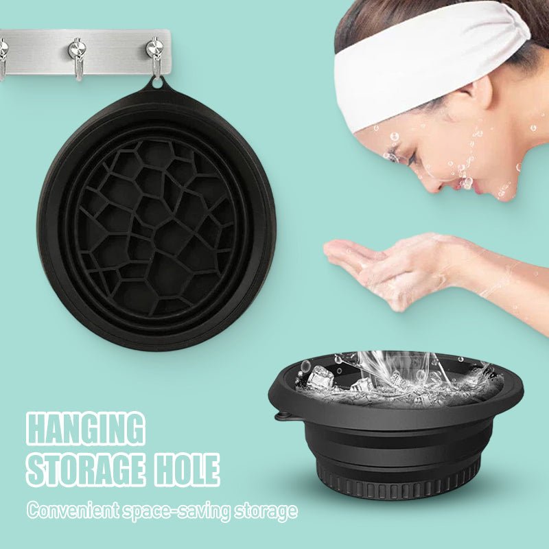 FreshChill Foldable Silicone Facial Basin | 30° Angled Ice-Care Design 