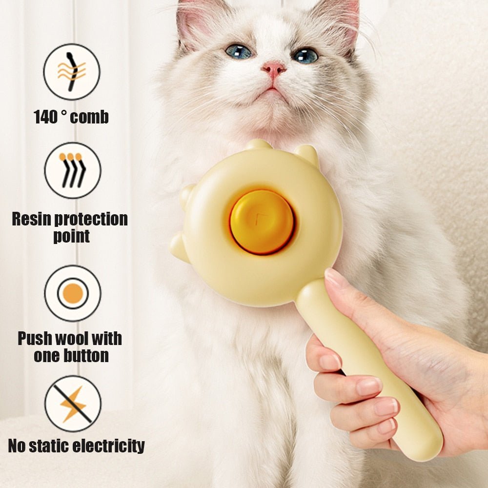 FurEase — Self-Cleaning Slicker Brush for Cats and Dogs 