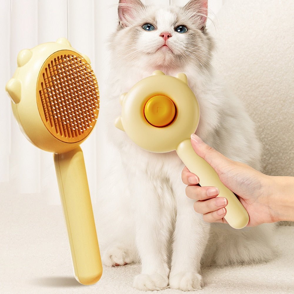 FurEase — Self-Cleaning Slicker Brush for Cats and Dogs 