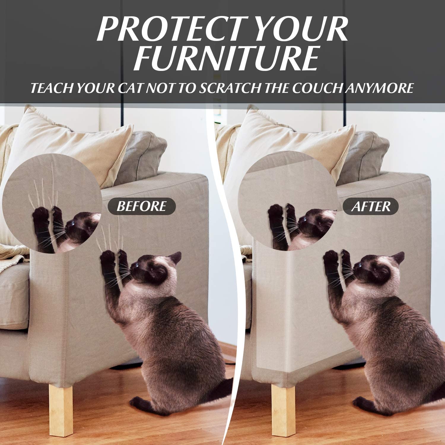 FurniGuard — Transparent Heavy-Duty Cat Scratch Protectors for Furniture 