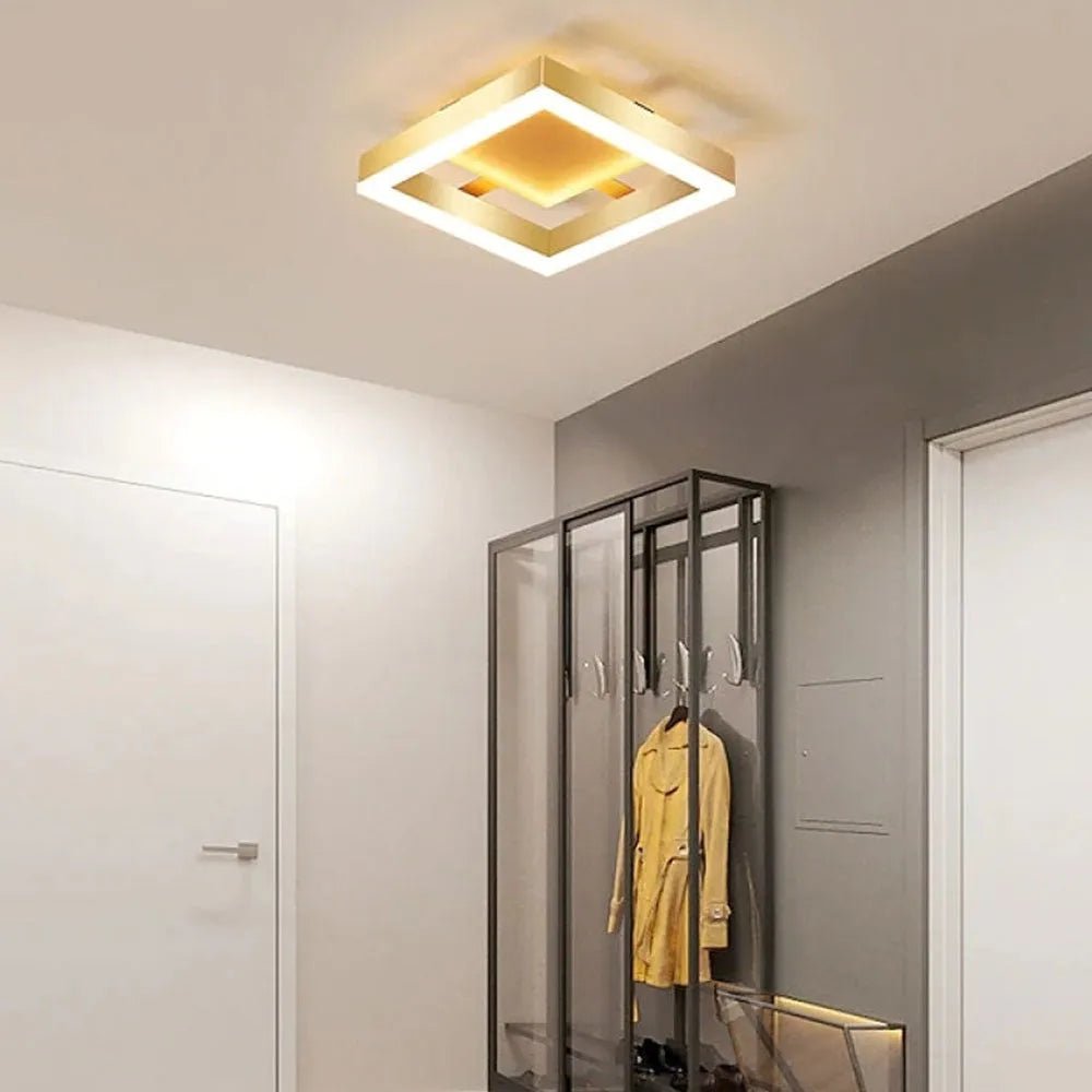 Gold LED Flush Mount Ceiling Light – Modern Design for Living Room and Bedroom 