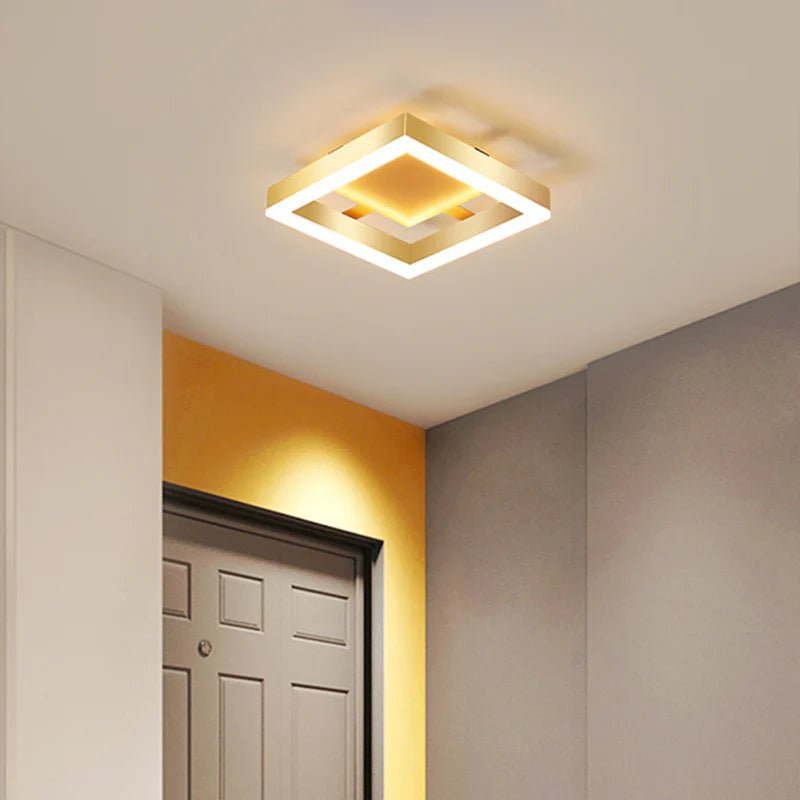 Gold LED Flush Mount Ceiling Light – Modern Design for Living Room and Bedroom 