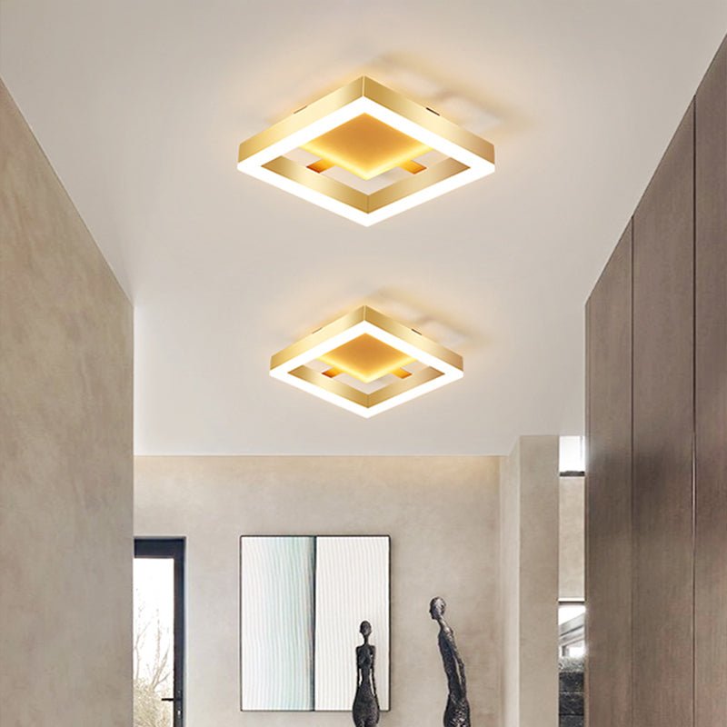 Gold LED Flush Mount Ceiling Light – Modern Design for Living Room and Bedroom 