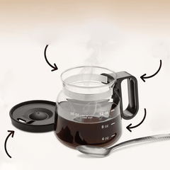 Grove 16 Oz Borosilicate Glass Coffee Mug | Silicone Sip Lid | Pot-Style Shape 