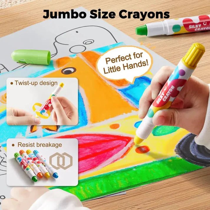 Grove Jumbo Crayons | Easy-Hold Non-Toxic Coloring Set for Toddlers 