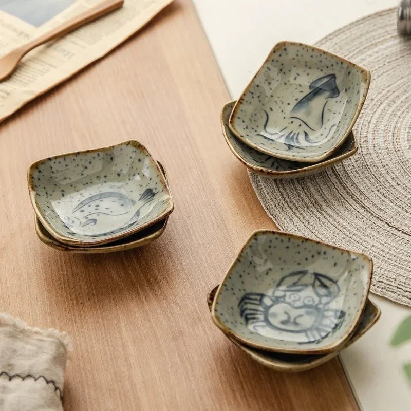 Hand-Painted Rustic Ceramic Plates Set – Unique Earthy Brown and Grey Glaze for Artisan Dining 