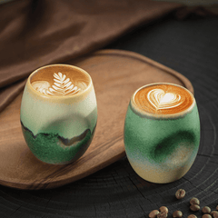 Handcrafted Ceramic Coffee and Tea Cup with Unique Glaze – Ergonomic Design for Comfort 