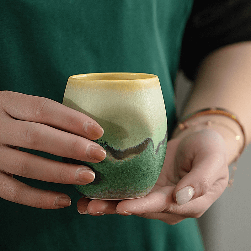 Handcrafted Ceramic Coffee and Tea Cup with Unique Glaze – Ergonomic Design for Comfort 