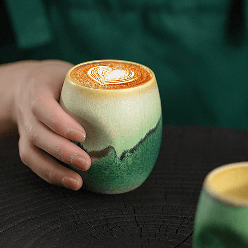 Handcrafted Ceramic Coffee and Tea Cup with Unique Glaze – Ergonomic Design for Comfort 