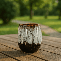 Handcrafted Ceramic Coffee Cups with Elegant Marble Finish – Set of 4 or Single Mugs, 175 ML, Unique Patterns 