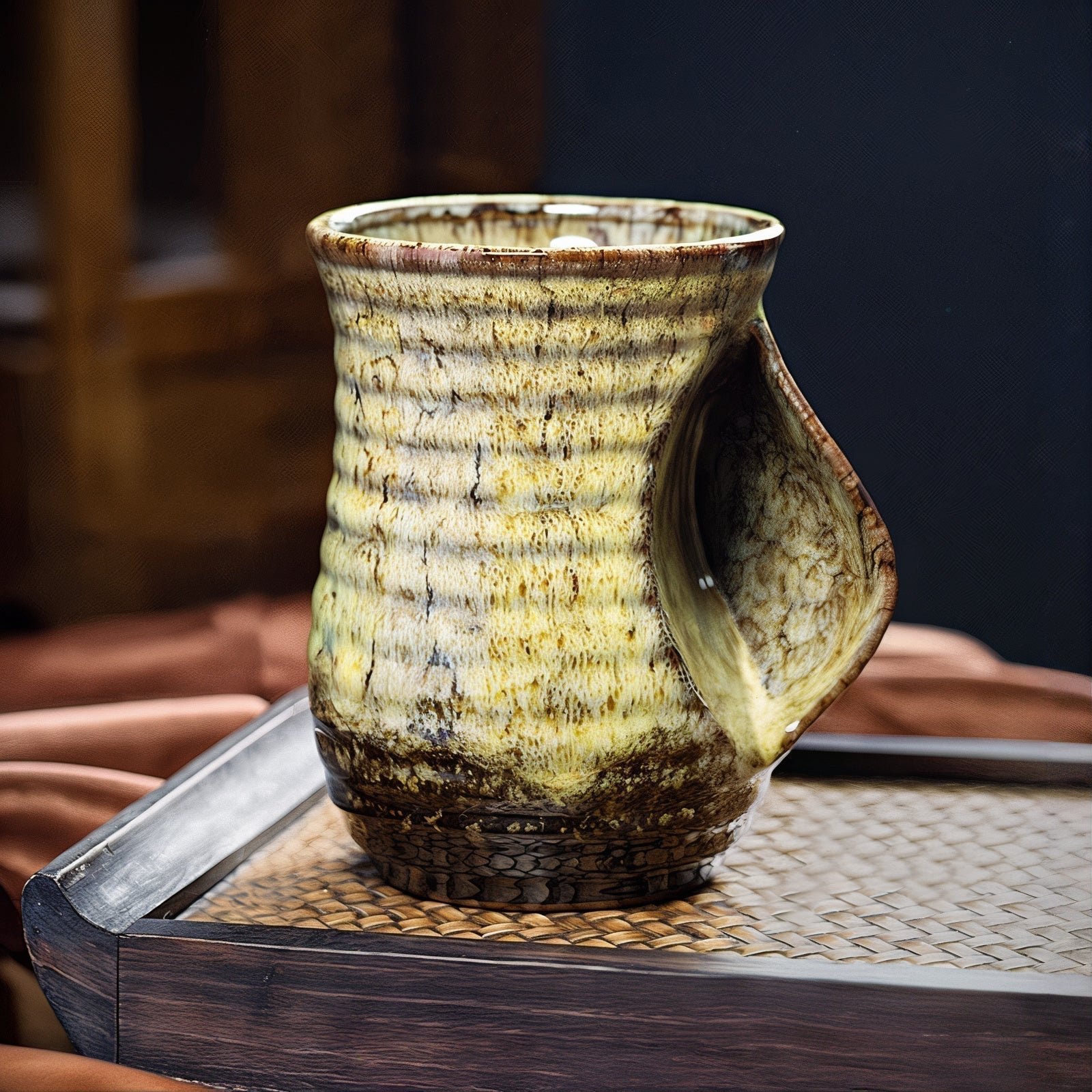 Handcrafted Ceramic Mug with 500ml Capacity – Bold Design and Ergonomic Handle 