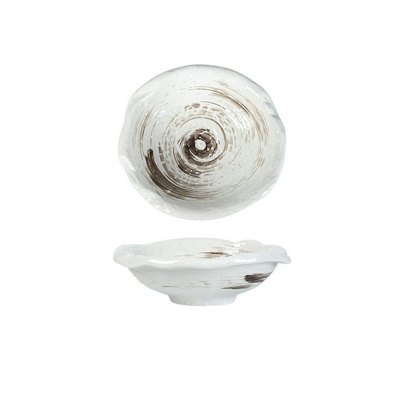 Handcrafted Ceramic Serving Bowl, 8.7 Inch Glossy Rustic Finish Pasta and Fruit Bowl 