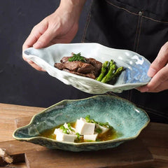 Handcrafted Ceramic Shell Bowl with Ocean-Inspired Glaze – Unique Rippled Design 