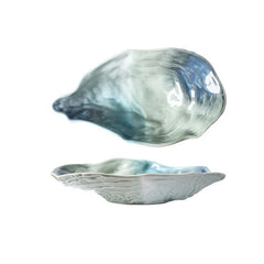 Handcrafted Ceramic Shell Bowl with Ocean-Inspired Glaze – Unique Rippled Design 