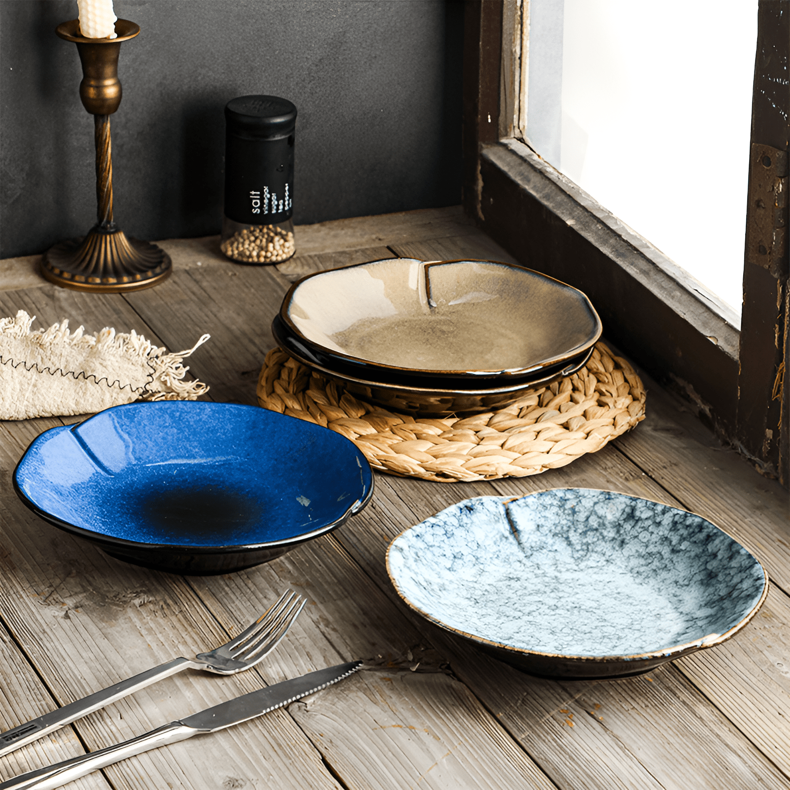 Handcrafted Reactive Glaze Plates – Unique Artisan Design for Stunning Table Presentation 