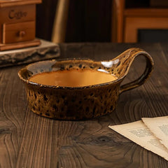 Handcrafted Rustic Ceramic Oatmeal Bowl with Glazed Finish – Ideal for Soups and Salads 