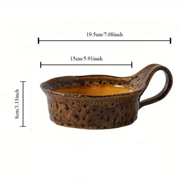 Handcrafted Rustic Ceramic Oatmeal Bowl with Glazed Finish – Ideal for Soups and Salads 