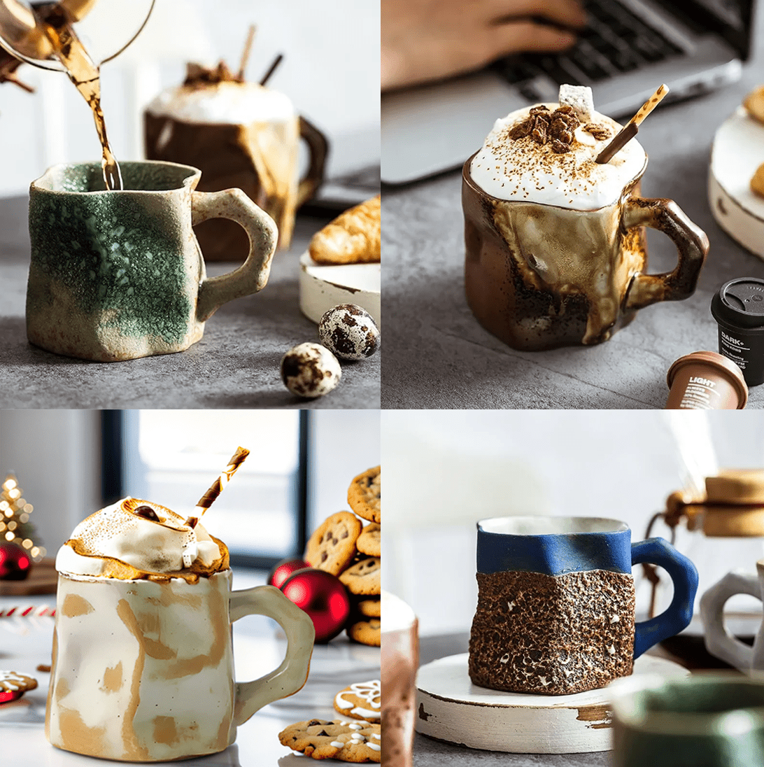Handcrafted TerraVibe Mug – Unique 300ml Ceramic Cup for Coffee, Tea, and Cocoa 
