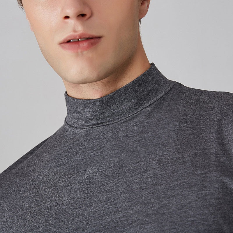 Harbor High-Neck Slim Fit Tee | Breathable Polyester-Silk Blend 