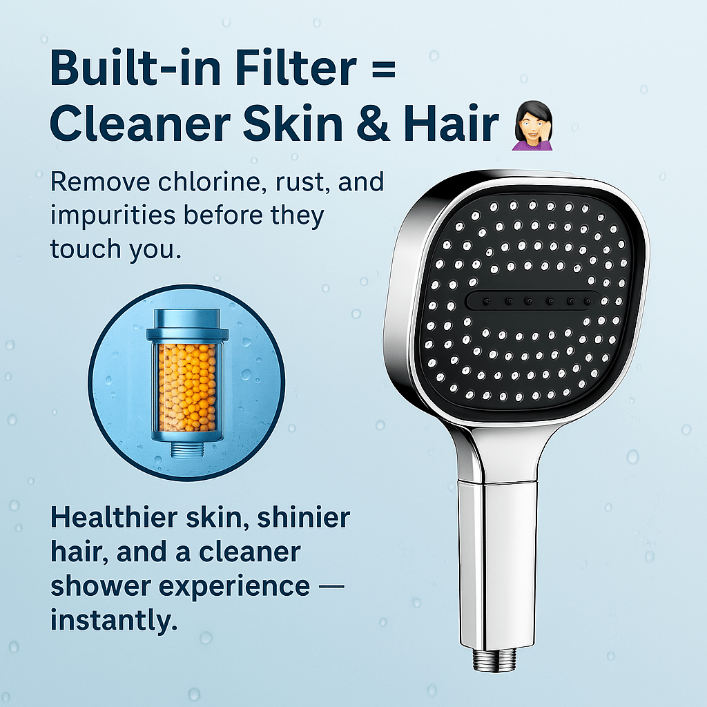 Haven Filtered Shower Head | Turbo Boost Technology, High Pressure 