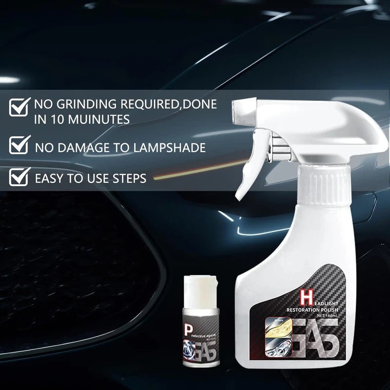 Headlight Restoration  — One Spray Renewal, Instantly Restoring Driving Confidence and Safety Shield 