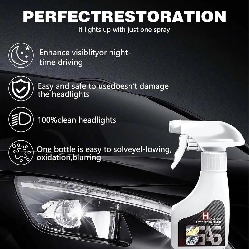Headlight Restoration  — One Spray Renewal, Instantly Restoring Driving Confidence and Safety Shield 
