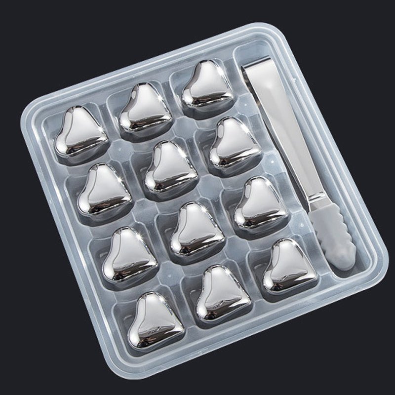 HeartSip 304 Stainless Drink Chillers | Reusable Heart Cubes for Cocktails 