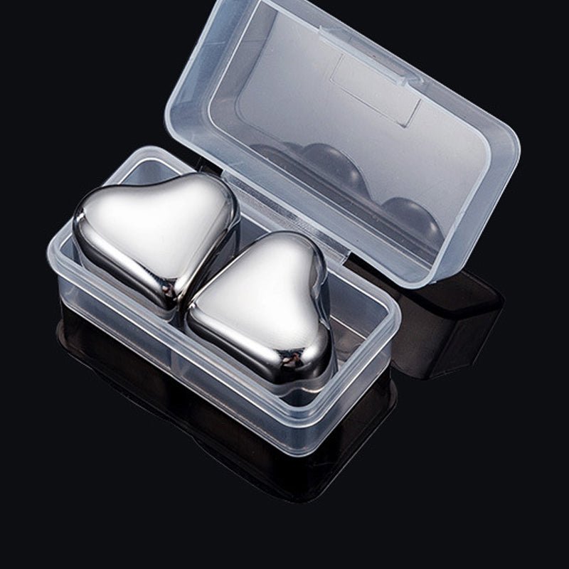 HeartSip Stainless Steel Drink Chillers | Reusable Heart Cubes for Whiskey & Cocktails 