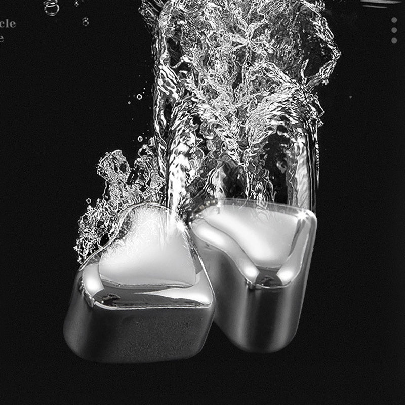 HeartSip Stainless Steel Drink Chillers | Reusable Heart Cubes for Whiskey & Cocktails 