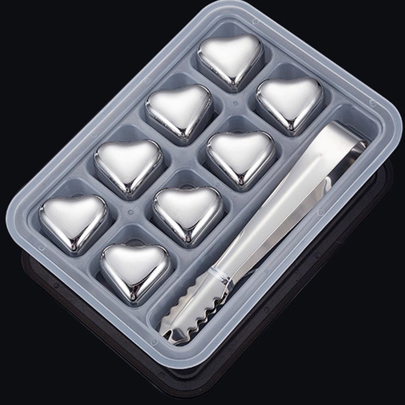HeartSip Stainless Steel Drink Chillers | Reusable Heart Cubes for Whiskey & Cocktails 