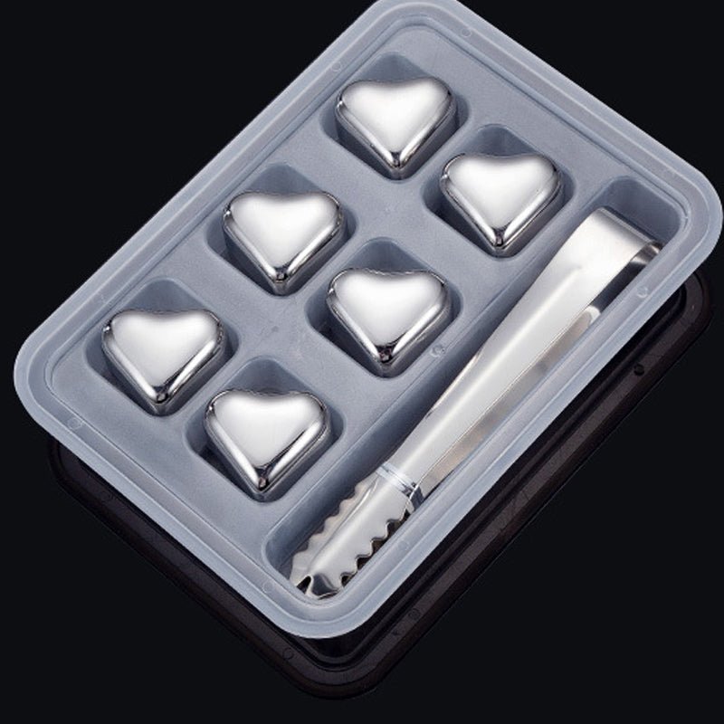 HeartSip Stainless Steel Drink Chillers | Reusable Heart Cubes for Whiskey & Cocktails 