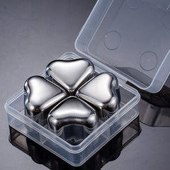 HeartSip Stainless Steel Drink Chillers | Reusable Heart Cubes for Whiskey & Cocktails 