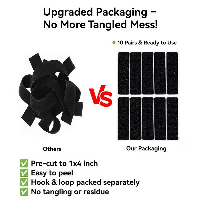HoldEase Hook And Loop Tape | 1-Inch Reusable Adhesive Mounting Strips 