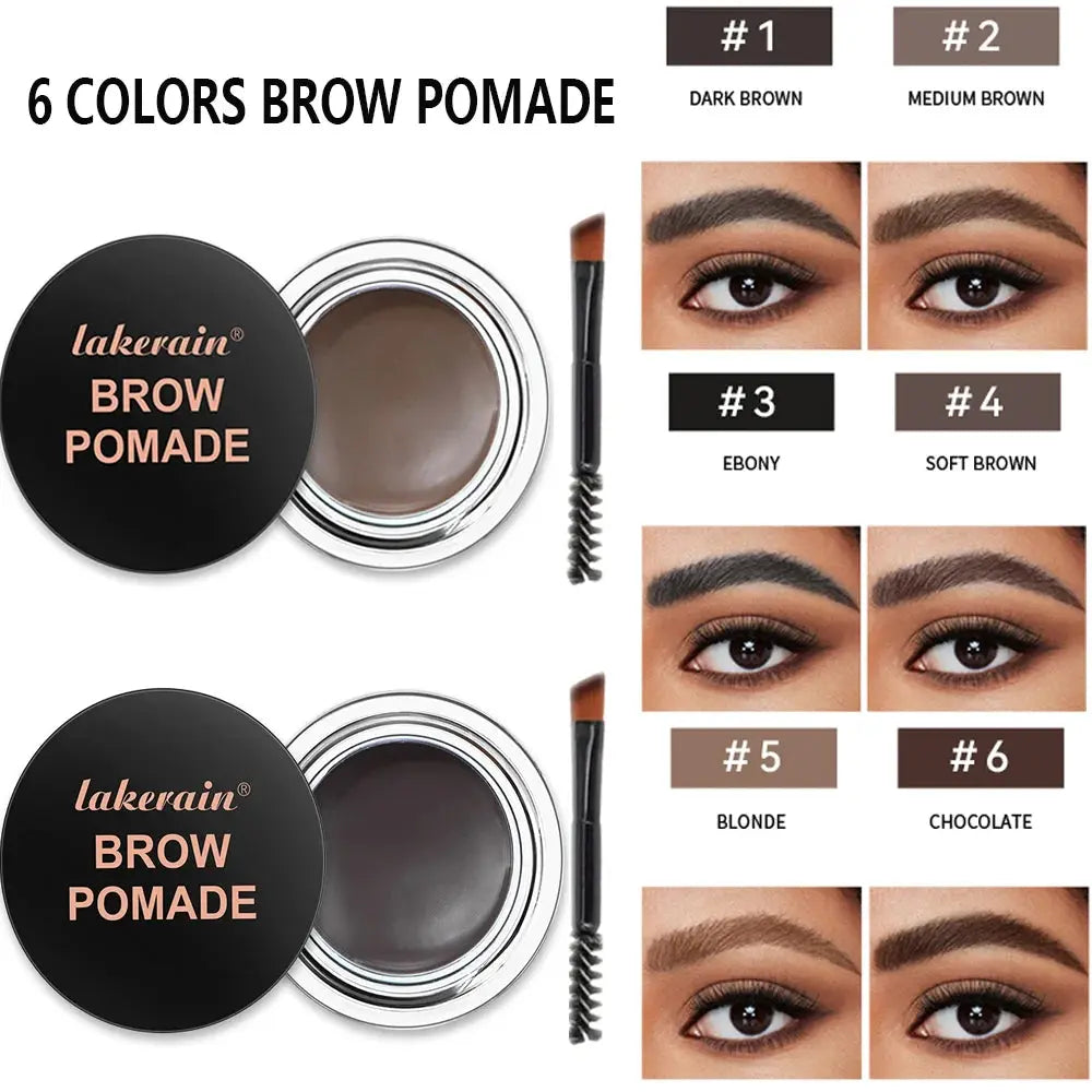 ibcccndc Waterproof Eyebrow Pomade Gel with Brush, 6 Shades dylinoshop