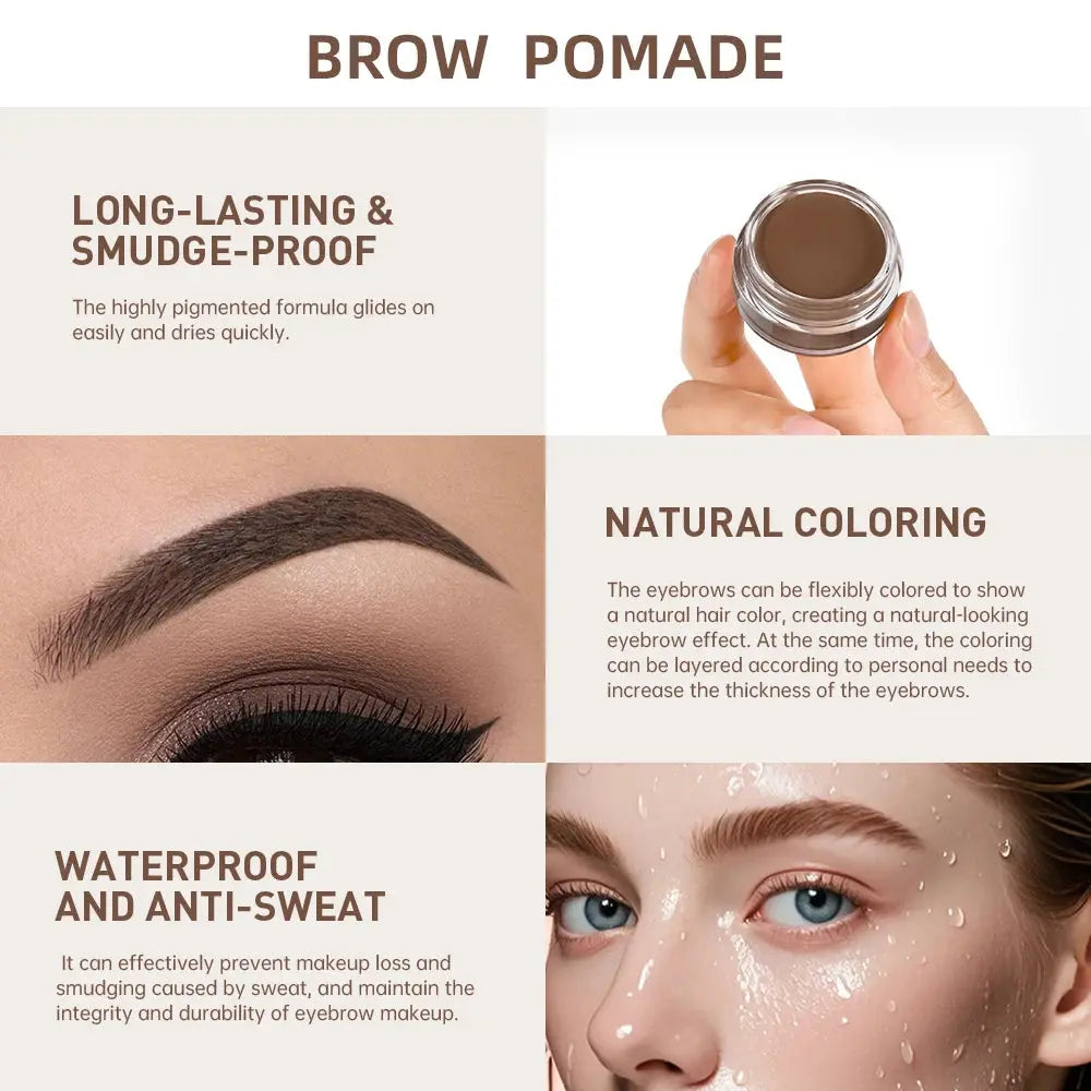 ibcccndc Waterproof Eyebrow Pomade Gel with Brush, 6 Shades dylinoshop
