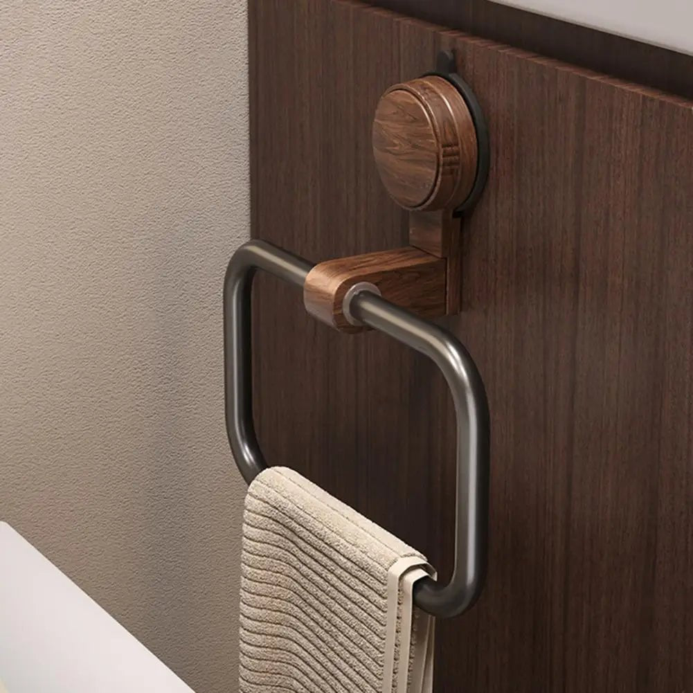 IonGrip Towel Holder with 180° Pivot – Durable Stainless Steel and Walnut Design 