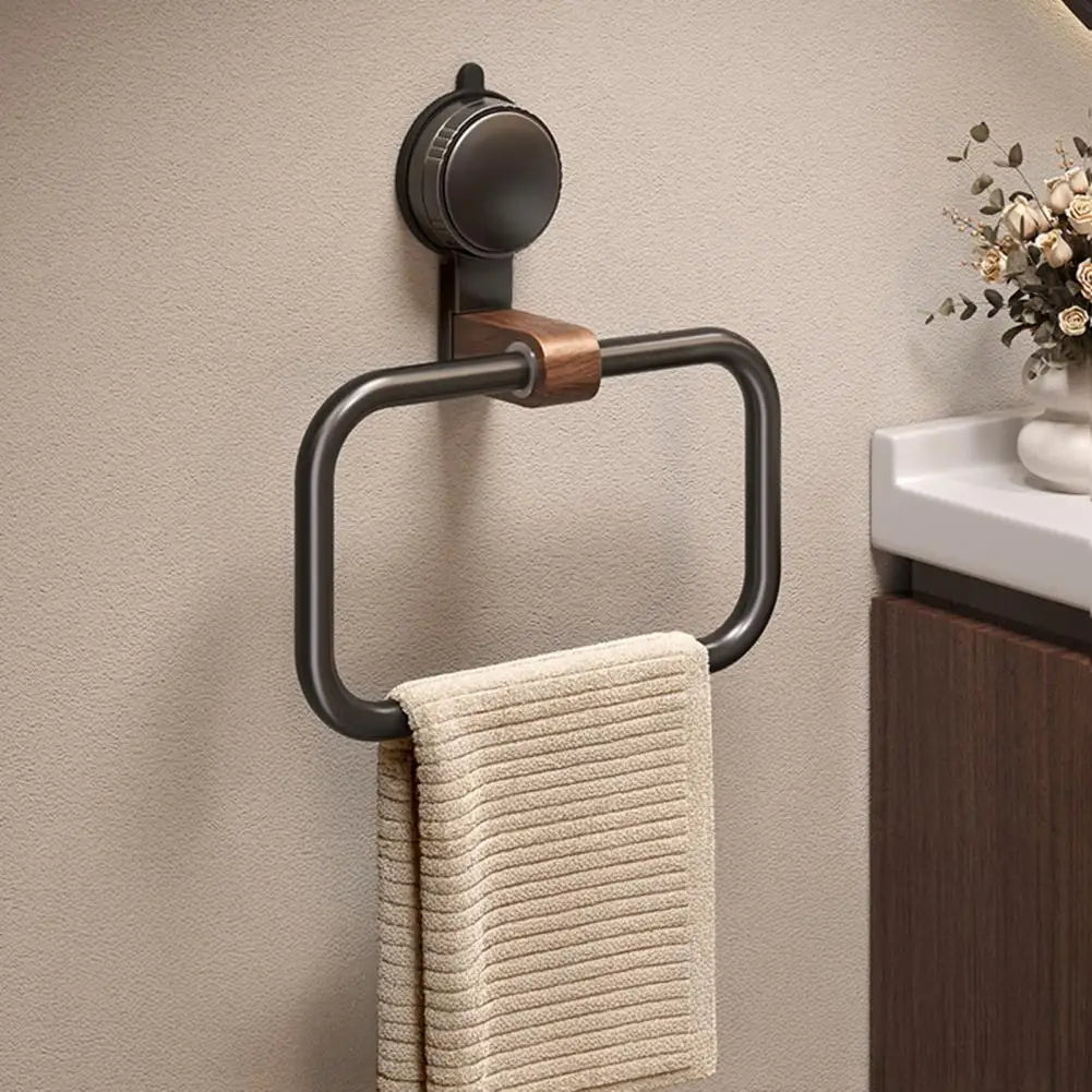 IonGrip Towel Holder with 180° Pivot – Durable Stainless Steel and Walnut Design 