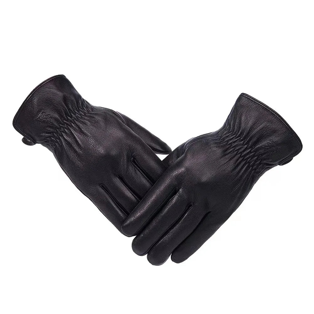 Ivo Men's Leather Gloves | Premium Lambskin, Winter Warmth 
