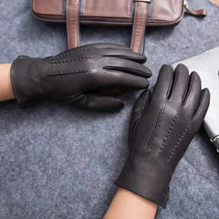 Ivo Men's Leather Gloves | Premium Lambskin, Winter Warmth 