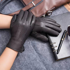 Ivo Men's Leather Gloves | Premium Lambskin, Winter Warmth 